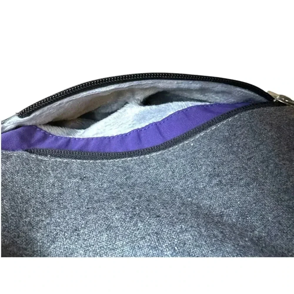 Speck A-Line Bag for iPad and Netbooks Grey and Purple Felt LOTS of pockets NWOT